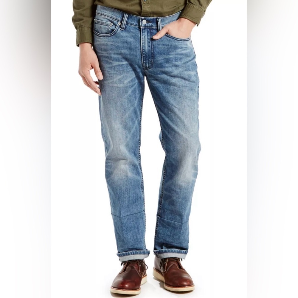 Levi’s 514 Straight Leg Jeans 34x34 Medium Wash Faded Distressed Men’s Denim